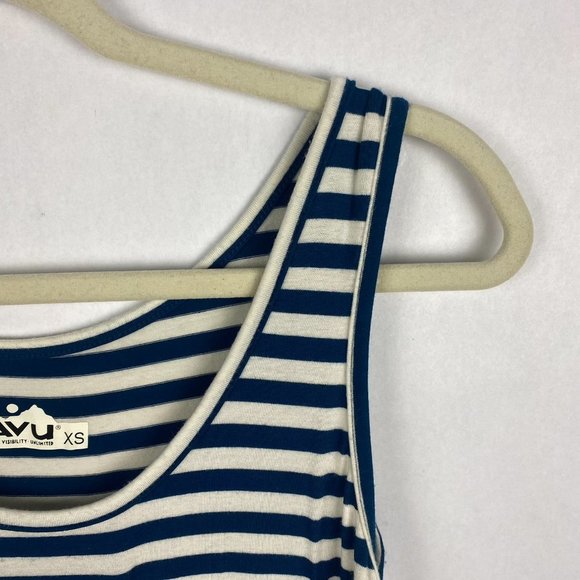 Kavu Womens Striped Romper Size XS Shorts Pockets Blue White Sleeveless Casual - Picture 3 of 8